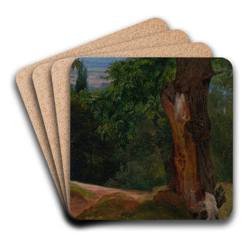 Baumstudie mit Talblick by Johann Wilhelm Schirmer Art Drink Coaster set Baumstudie mit Talblick by Johann Wilhelm Schirmer Art Drink Coaster set