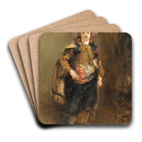 Emile Dressed As Cyrano by Jules Bastien-Lepage Art Drink Coaster set