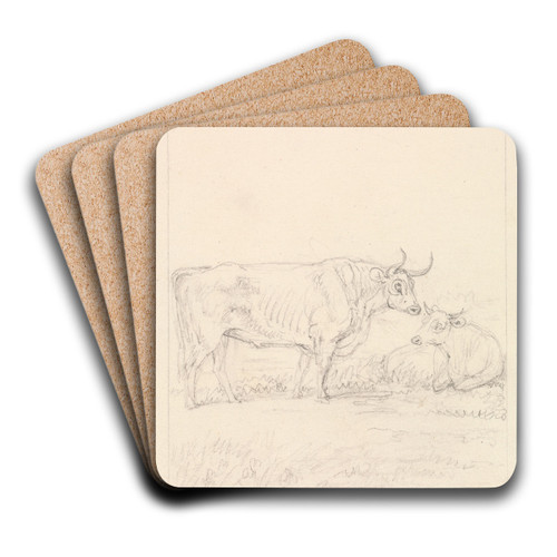 Bull and Cow by Samuel Howitt Art Drink Coaster set