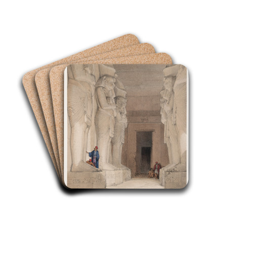 Excavated Temple of Gyrshe [Gerf Hussein], Nubia. by David Roberts Drink Coasters - set of 4