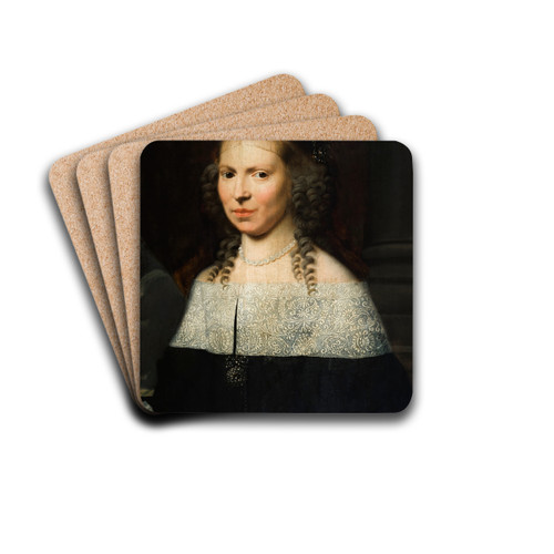 Portret van Anna Goos by Jacob van Reesbroeck Drink Coasters - set of 4 Portret van Anna Goos by Jacob van Reesbroeck Drink Coasters - set of 4