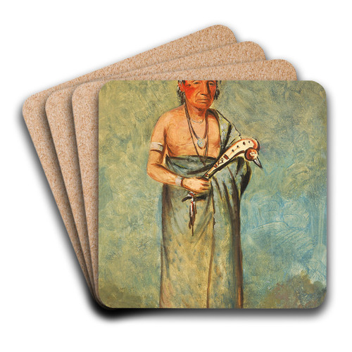 Span-E-O-Ne-Kaw, The Spaniard by George Catlin Art Drink Coaster set