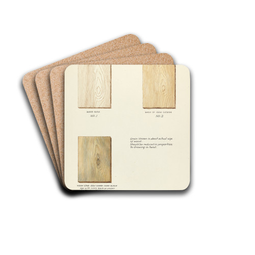 Technique Demo (Wood Grain) by Harry Mann Waddell Drink Coasters - set of 4 Technique Demo (Wood Grain) by Harry Mann Waddell Drink Coasters - set of 4