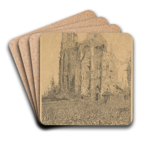De kathedraal by James Ensor Art Drink Coaster set