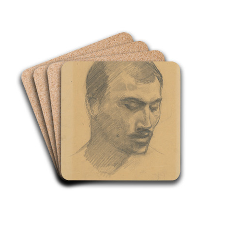 Man's head by Ladislav Mednynszky Drink Coasters - set of 4