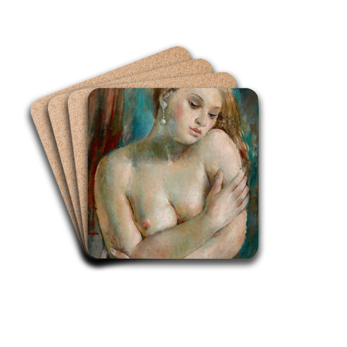 Nu  la boucle d'oreille by Vera Rockline Drink Coasters - set of 4