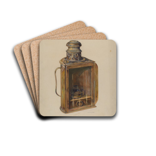 Ship Lantern by Samuel Philpot Drink Coasters - set of 4
