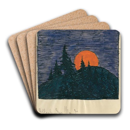 Aufgehender Mond by Karl Wiener Art Drink Coaster set