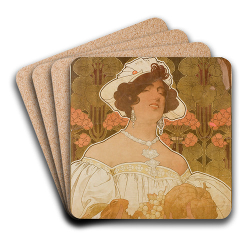 Untitled by Henri Privat-Livemont Art Drink Coaster set