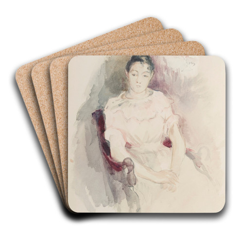 Jeune fille au repos by Berthe Morisot Art Drink Coaster set