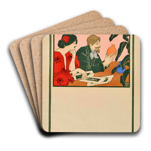 Salon des Cent by Andrew Kay Womrath Art Drink Coaster set