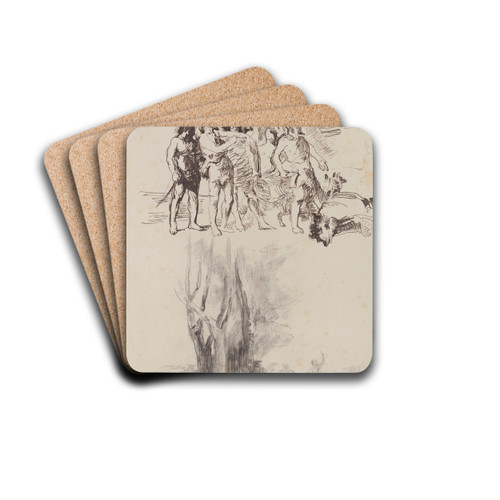 Return of the Bear Hunters in the Stone Age by James Ensor Drink Coasters - set of 4