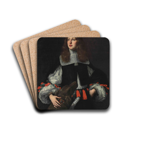 Portrait Of Orazio Piccolomini (1639-1678) by Justus Sustermans Drink Coasters - set of 4