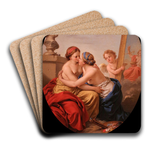l'unione di pittura e scultura by Louis-Jean-Franois Lagrene Art Drink Coaster set