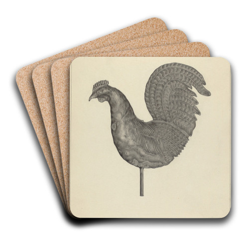 Weather Vane Finial by Milton Grubstein Art Drink Coaster set