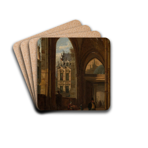 Arcades with the view of the city by Marcin Zaleski Drink Coasters - set of 4 Arcades with the view of the city by Marcin Zaleski Drink Coasters - set of 4