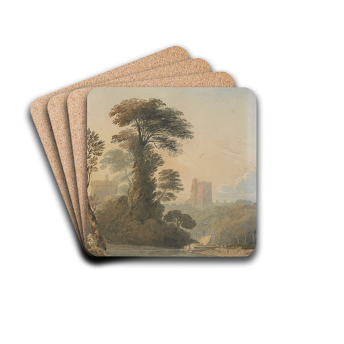 Capriccio view on the Thames near Windsor by John Varley Drink Coasters - set of 4