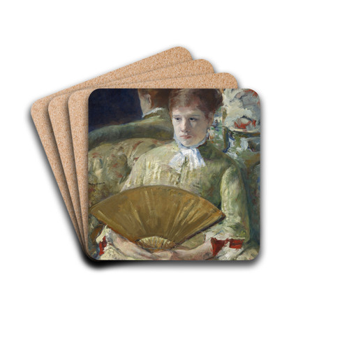 Woman with a Fan by Mary Cassatt Drink Coasters - set of 4
