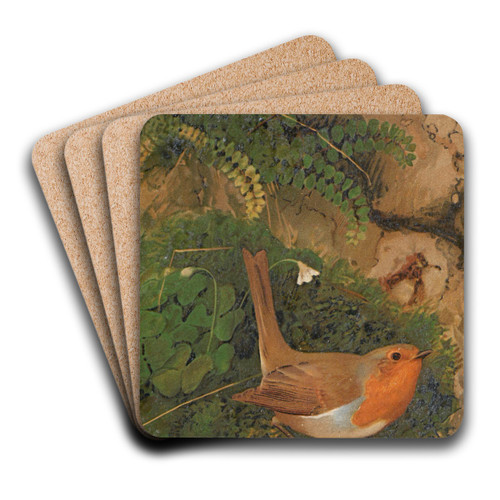 Rouge-Gorge by Lo-Paul Robert Art Drink Coaster set