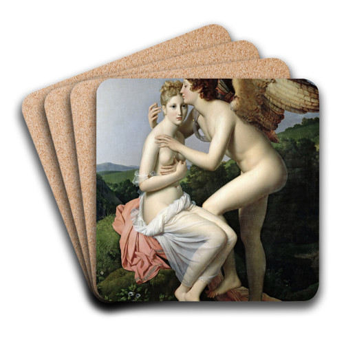 Cupid And Psyche by Franois Grard Art Drink Coaster set