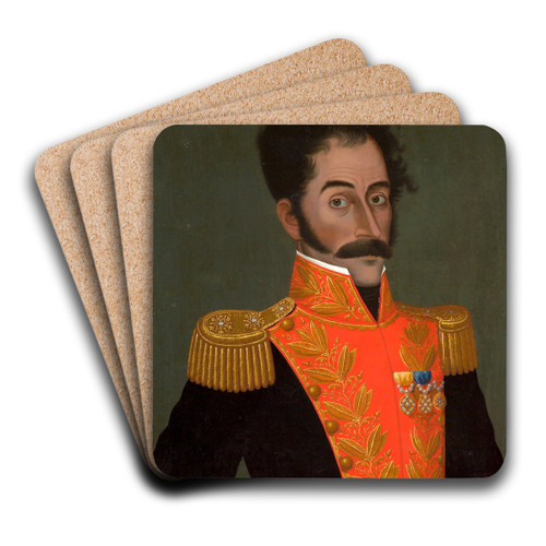 Simn Bolvar by Jos Gil de Castro Art Drink Coaster set