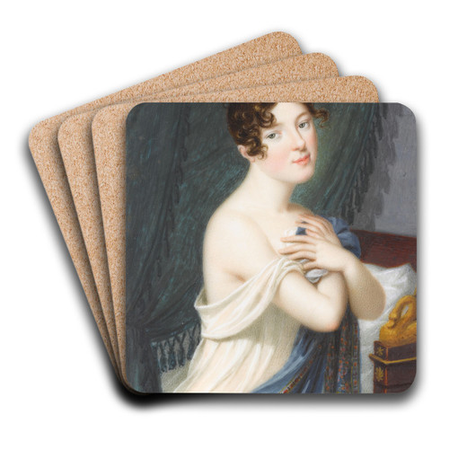 Portrait of a young lady by Carl Ludwig Hummel De Bourdon Art Drink Coaster set