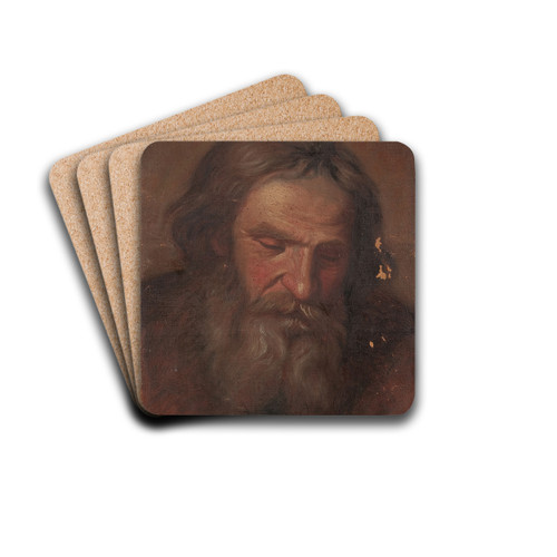 Study of an old man's head by Szymon Czechowicz Drink Coasters - set of 4