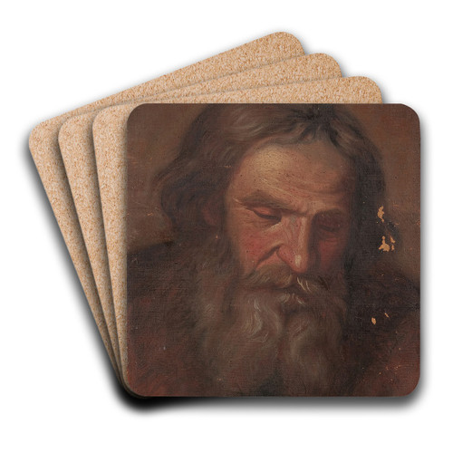 Study of an old man's head by Szymon Czechowicz Art Drink Coaster set