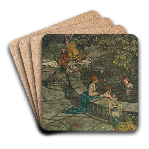 He was always at hand by William Heath Robinson Art Drink Coaster set