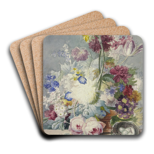 Blumenstrau, Dabei Ein Vogelnest Mit Eiern by Paul Theodor Van Brussel Art Drink Coaster set Blumenstrau, Dabei Ein Vogelnest Mit Eiern by Paul Theodor Van Brussel Art Drink Coaster set