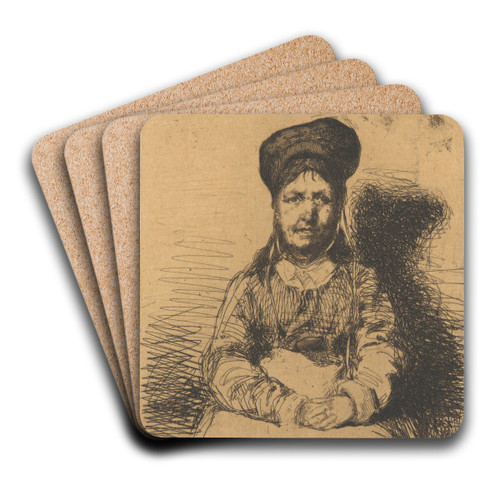 The Tinsmith (La Rtameuse) by James Abbott McNeill Whistler Art Drink Coaster set