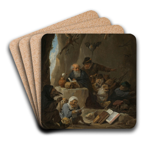 The Temptation of St Anthony by David Teniers The Younger Art Drink Coaster set