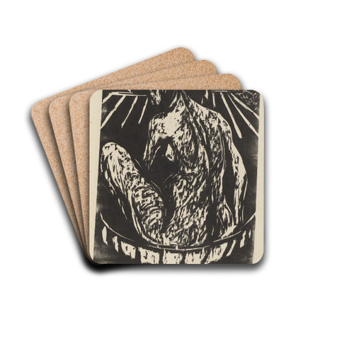 Female Nude by Ernst Ludwig Kirchner Drink Coasters - set of 4