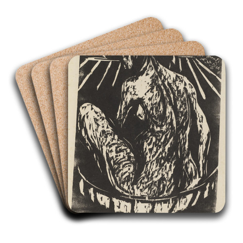 Female Nude by Ernst Ludwig Kirchner Art Drink Coaster set