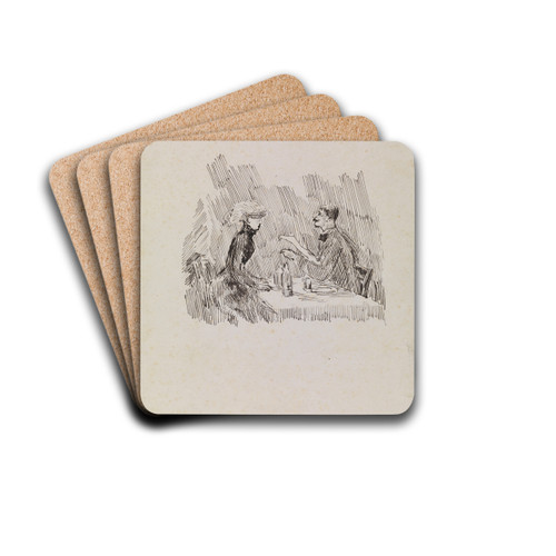 Gentleman and Lady at the Table by James Ensor Drink Coasters - set of 4 Gentleman and Lady at the Table by James Ensor Drink Coasters - set of 4