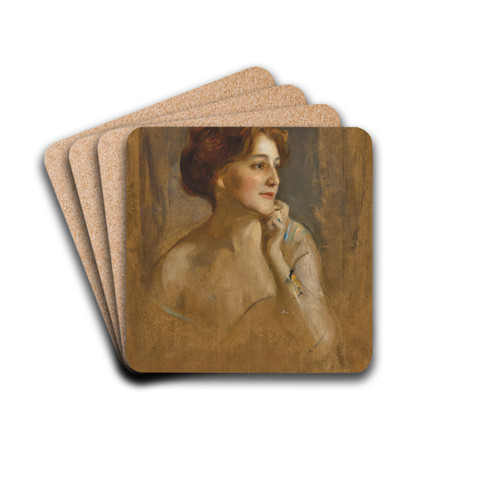 Comtesse Robert de Pourtals, ne Marie Elisabeth van Rijck by Philip Alexius de Lszl Drink Coasters - set of 4
