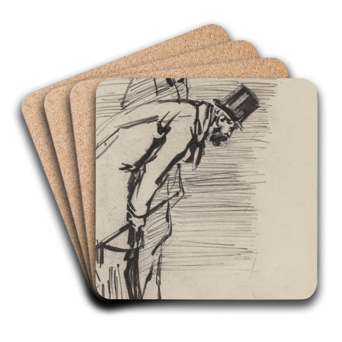 Pair by James Ensor Art Drink Coaster set