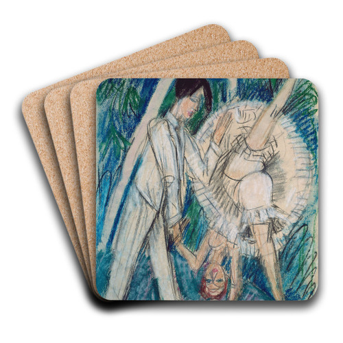 Dancing Couple by Ernst Ludwig Kirchner Art Drink Coaster set