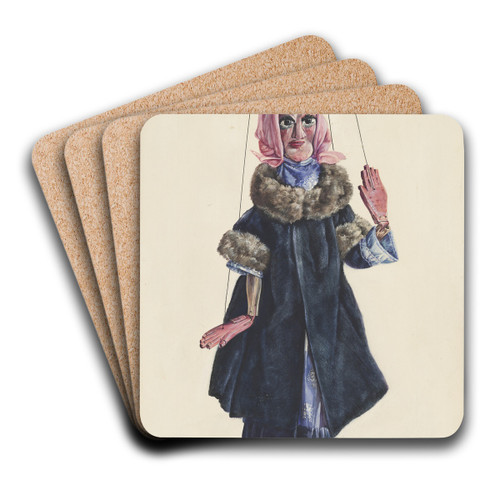 Lady Marionette by James McLellan Art Drink Coaster set Lady Marionette by James McLellan Art Drink Coaster set
