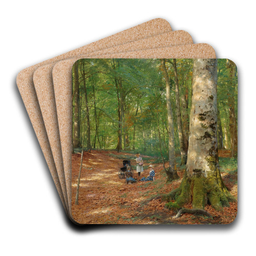 The Woodland Glade by Peder Mrk Mnsted Art Drink Coaster set