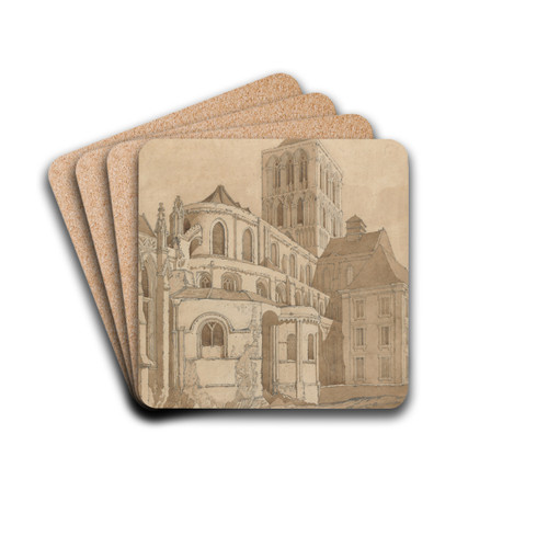 Abbey Church at Fecamp, Normandy by John Sell Cotman Drink Coasters - set of 4