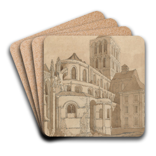 Abbey Church at Fecamp, Normandy by John Sell Cotman Art Drink Coaster set