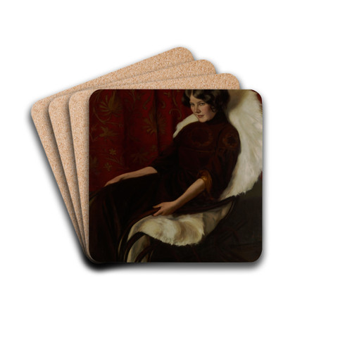 In The Rocking Chair, Anni Bremer by Hugo Simberg Drink Coasters - set of 4