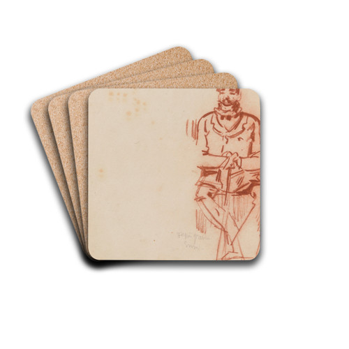 Seated Man by James Ensor Drink Coasters - set of 4