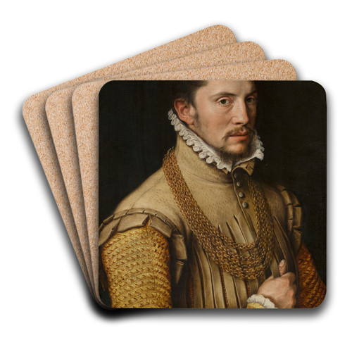 Portrait of a Man by Antonis Mor Art Drink Coaster set Portrait of a Man by Antonis Mor Art Drink Coaster set