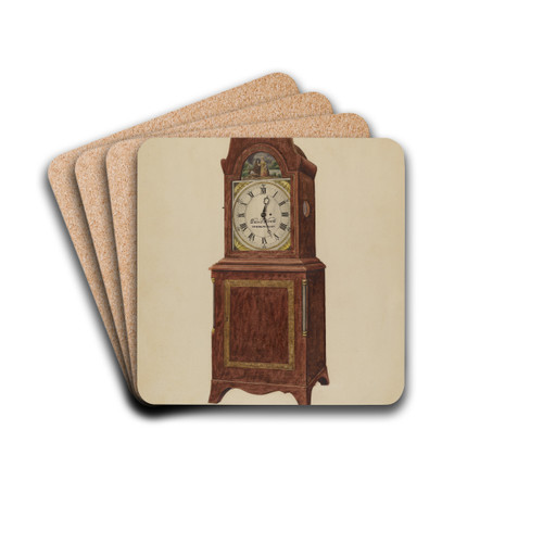 Mantel Clock by Ulrich Fischer Drink Coasters - set of 4