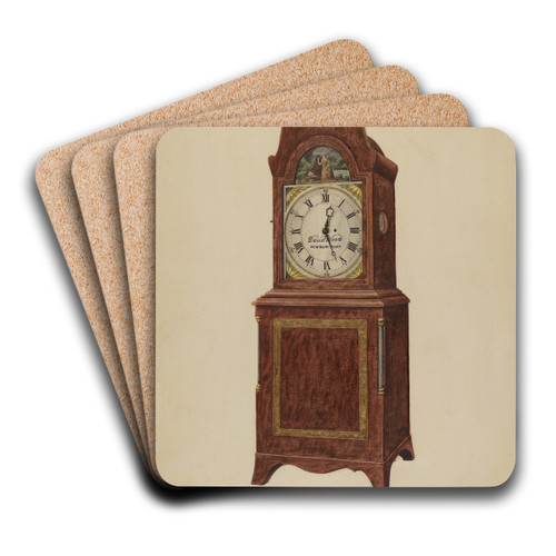 Mantel Clock by Ulrich Fischer Art Drink Coaster set
