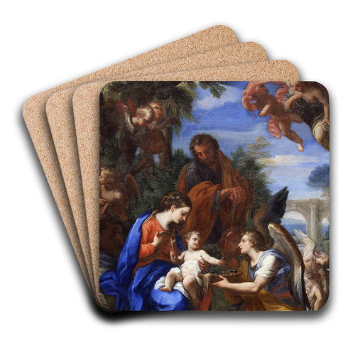 The Rest on The Flight into Egypt by Giuseppe Bartolomeo Chiari Art Drink Coaster set The Rest on The Flight into Egypt by Giuseppe Bartolomeo Chiari Art Drink Coaster set