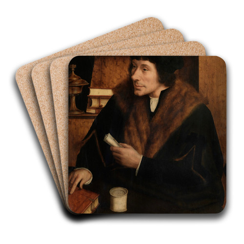 Pieter Gillis by Quentin Massys Art Drink Coaster set