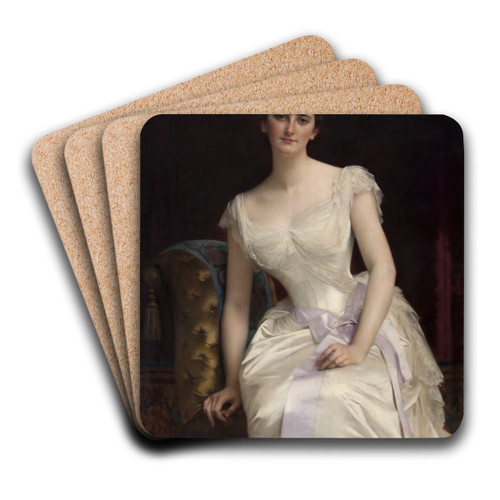 Portrait of Mary Victoria Leiter, the later Lady Curzon of Kedleston, Vicereine of India by Alexandre Cabanel Art Drink Coaster set